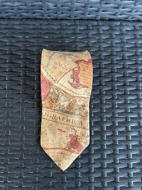 Alynn Neckwear World Map Exploration Novelty Necktie Geography Travel Made USA